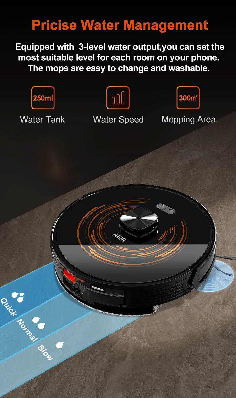 Robot Vacuum Cleaner ABIR X9,Laser Lidar,6500pa Suction,UV Cleaning, Multi-Floor Map,APP Restricted Area,Smart Home Wet Dry Mop