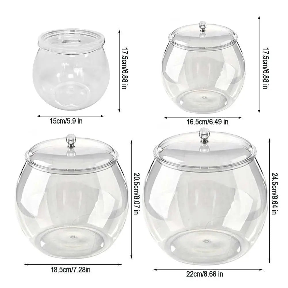 1pc Flour Grains Candy & Cookie Jar Hard and Smooth Plastic Pot with Lids Clear Airtight Food Storage Canister