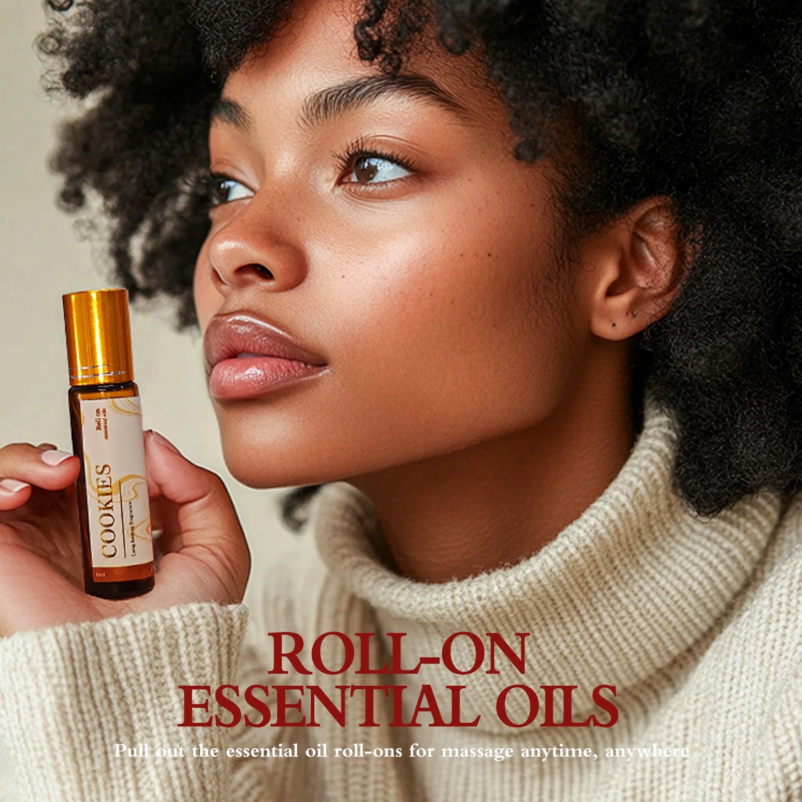 Cookie Scented Essential Oil Roll-On, 10ml - Warm Aromatherapy for Comfort & Relaxation - Sweet Baked Scent, Travel-Size Gifts
