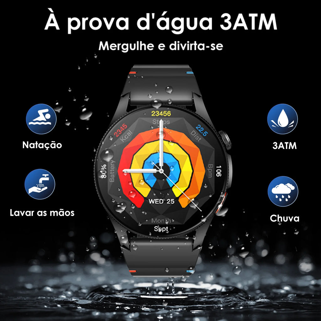 AURAFIT Trek2: Reloj intelligent con AMOLED y Gran battery of 450mAH. Mide heart rate, hace llamades, GPS y es impermeable.