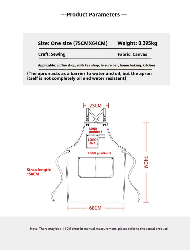 New Fashion Canvas Kitchen Aprons For Woman Men Chef Work Apron For Grill Restaurant Bar Shop Cafes Beauty Nails Studios Uniform