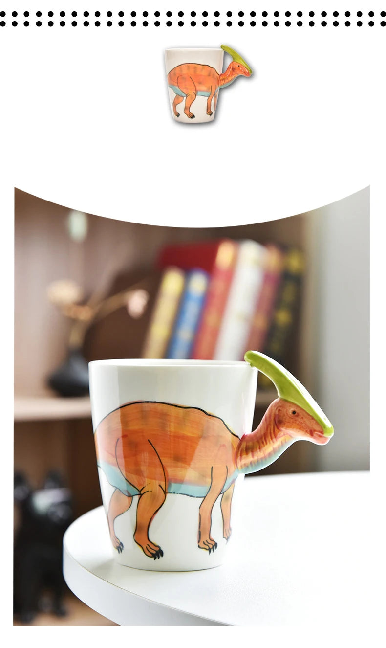 Creative Dinosaur Shaped Water Cup Cute Animal Ceramic Mug Office Water Cup Breakfast Cup Gift Coffee Mug Home Decoration