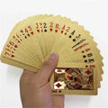55pcs Golden Playing Entertain Cards Gold Foil Pokers Set Magic Cards 24K Gold Plastic Foil Pokers Durable Waterproof Cards