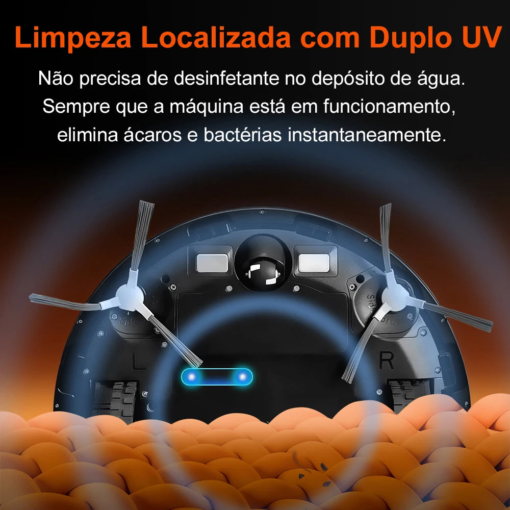 Robot Vacuum Cleaner ABIR X9,Laser Lidar,6500pa Suction,UV Cleaning, Multi-Floor Map,APP Restricted Area,Smart Home Wet Dry Mop