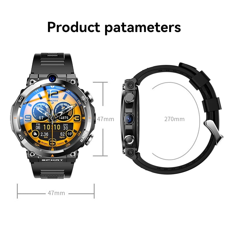 Sport Smartwatch 256GB GPS Wifi Download APP Dual Camera Video Calls Supports Google Play Smart Watch 4G SIM Card For Men Women
