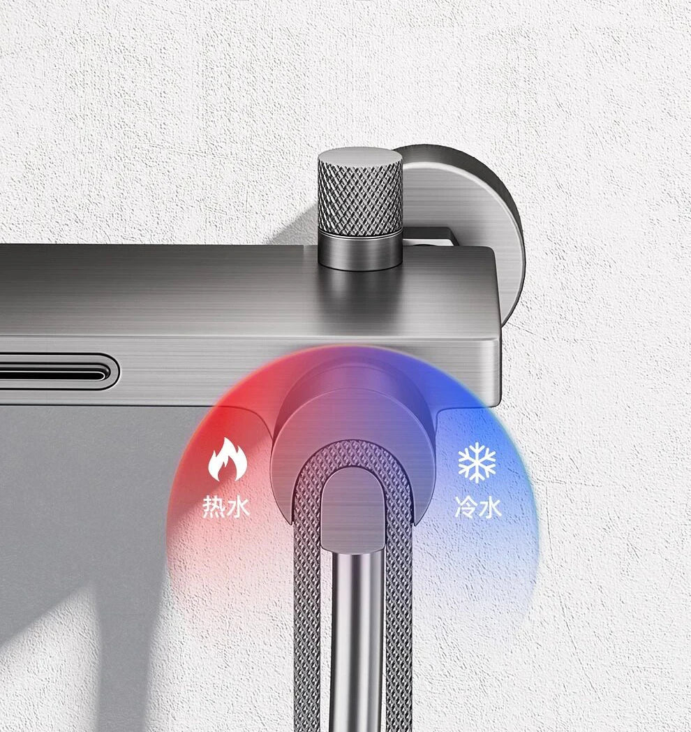 Bathtub Shower Faucet Single Handle Spout Mixer Tap With Hand Shower Wall Mount Platform Bath Mixer Water Faucet Wall Mounted