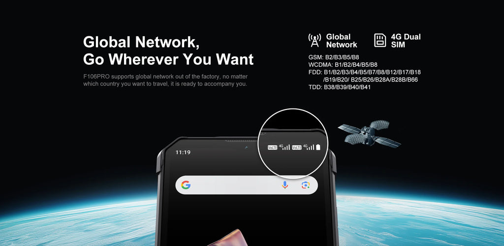 FOSSIBOT F106 PRO MTK G85 4G Android 14 15GB(8+7GB Extended) 256GB ROM Rugged Smartphone 12000mAh Battery 48MP Camera NFC