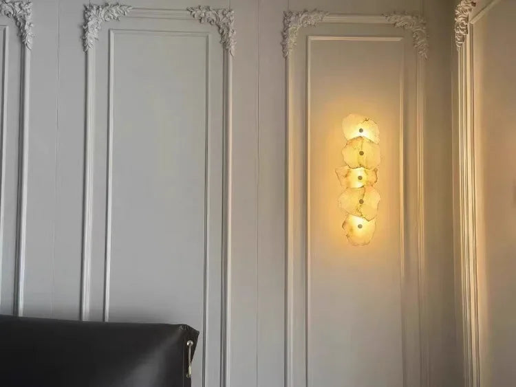Modern Natural Marble All Copper LED Wall Lamp Dining Room Bedroom Bedside Living Room Indoor Creative Decoration Wall Light