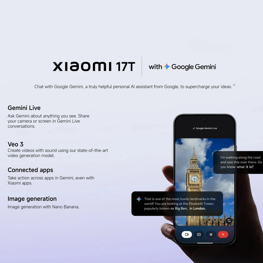 Xiaomi 17T 5G, 12+512GB Global Version, 6.59" 120Hz 1.5K AMOLED Display MediaTek Dimensity 8500-Ultra 6500mAh 67W 50MP Dual eSIM NFC