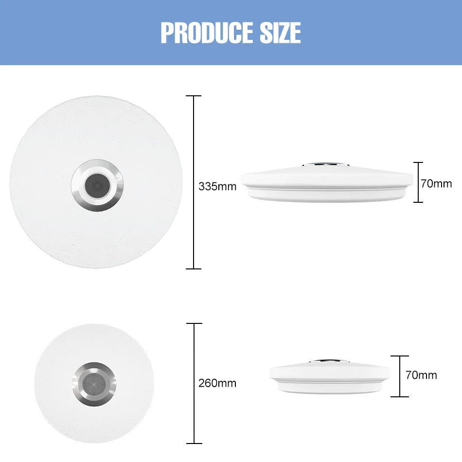 100W RGB LED Smart Ceiling Light AC100-240V Bluetooth Connection APP Remote Control Dimmable Chandelier With Speakers Music Lamp