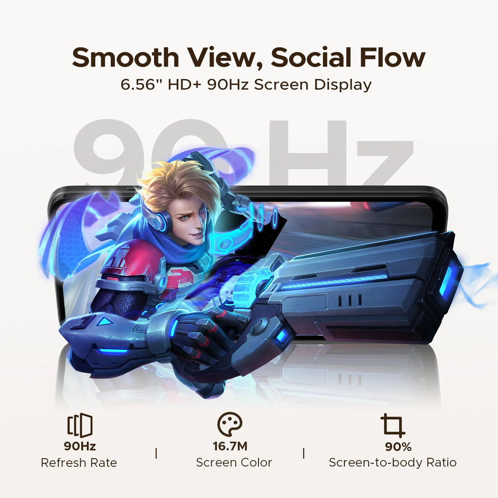 Global Version DOOGEE Note56 X Smartphone Android16 6.56'' Display 24GB RAM(3GB+21GB) 64GB ROM 6150mAh Battery Mobile Phone