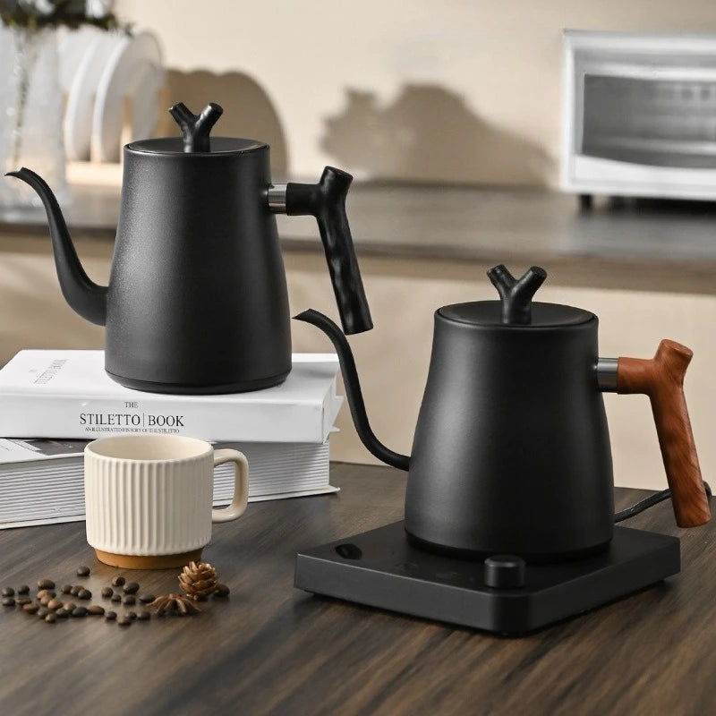 1000ML Stainless Steel Gooseneck Electric Kettle with Digital Temperature Control for Precise Brewing of Coffee and Tea