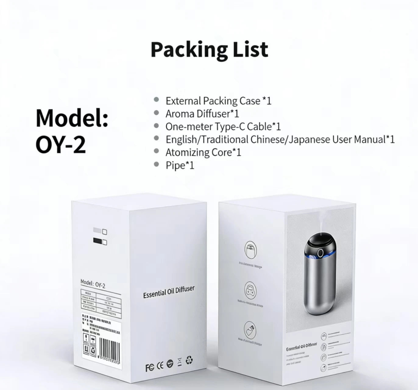 Car Air Freshener AI Smart Aroma Diffuser Essential Oil Room Fragrance USB Charging Smell Distributor Aromatherapy Machine