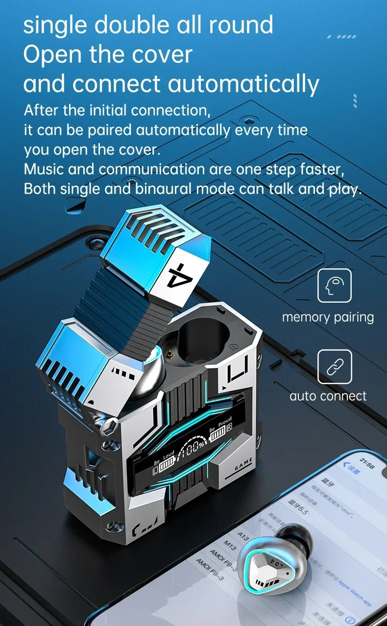 TWS Wireless Headphones Earphones Bluetooth Touch Control Noise Reduction Stereo Waterproof Earbuds Headsets With Microphone