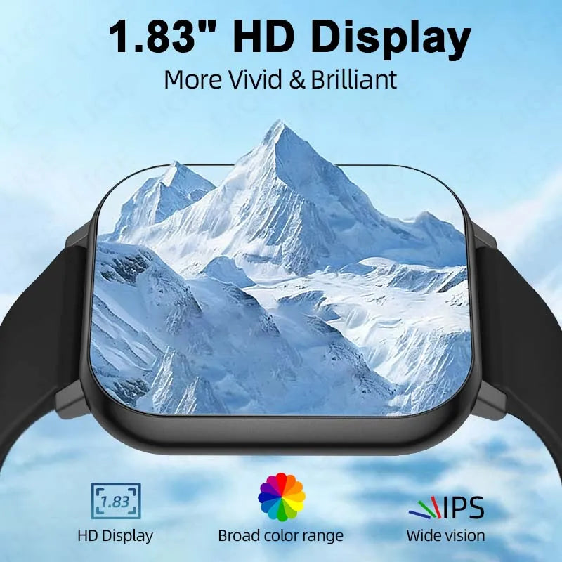 LIGE New 1.83"HD Screen Smart Watch Bluetooth Call Heart Rate Sleep Monitor Sports Tracker Waterproof Smartwatch For Android ios