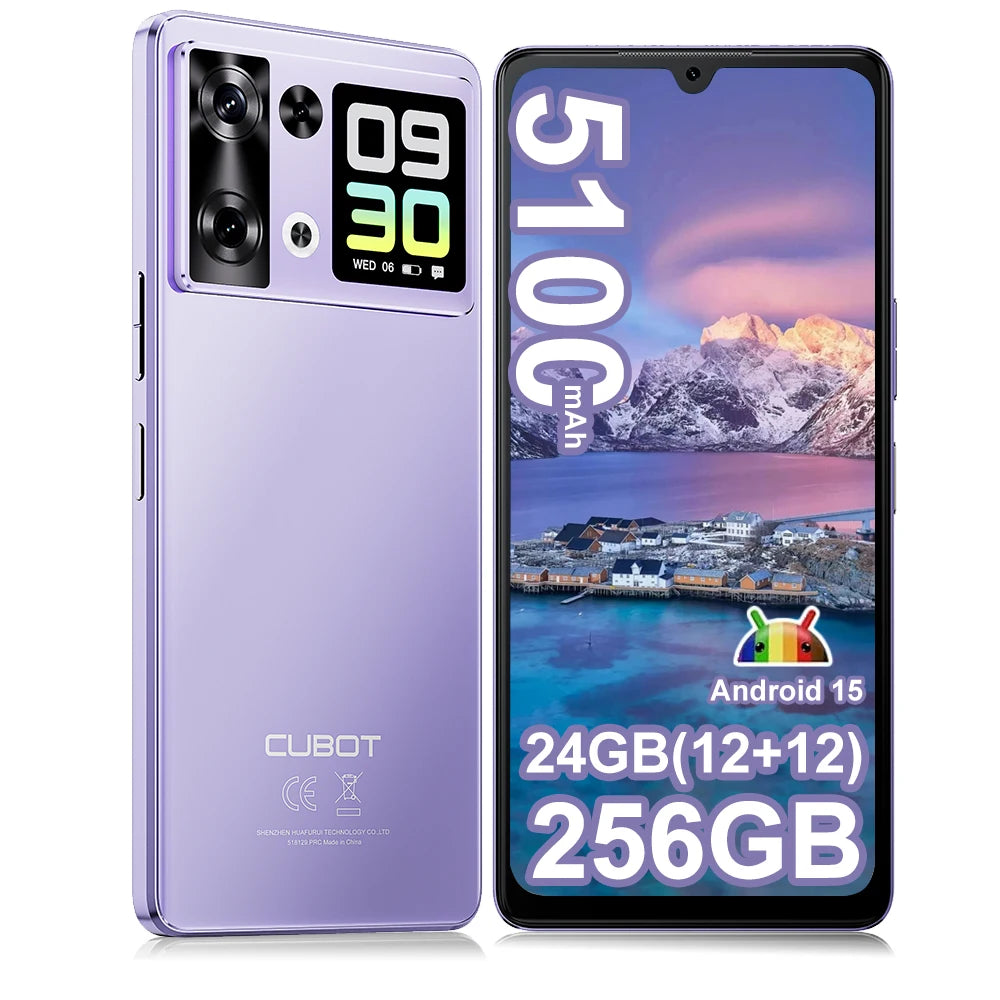 [Ship From UK] Cubot P90 Android 15 Smartphone 24GB(12+12) RAM 256GB ROM 6.88" 120Hz 64MP+16MP 5100mAh NFC Cellphones
