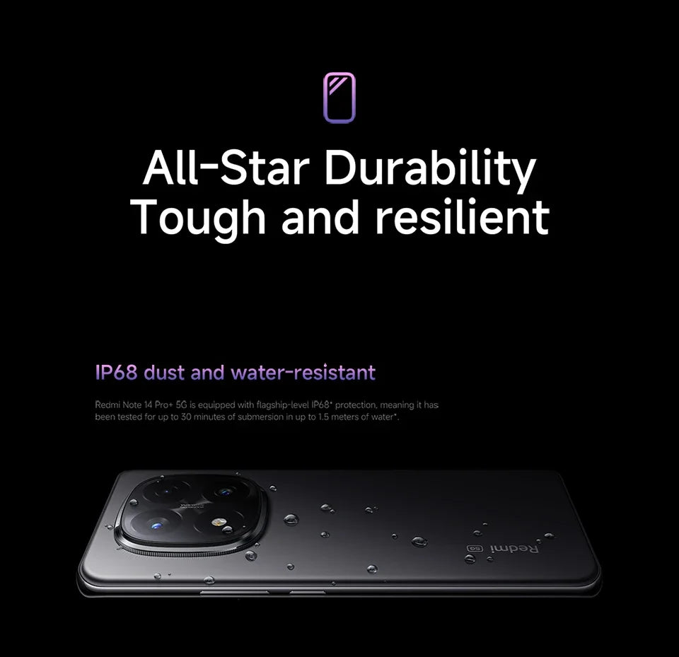 UK Version Redmi Note 14 Pro Plus 5G Smartphone 120W HyperCharge 200MP OIS Camera 6.67" AMOLED Display Snapdragon 7s Gen 3