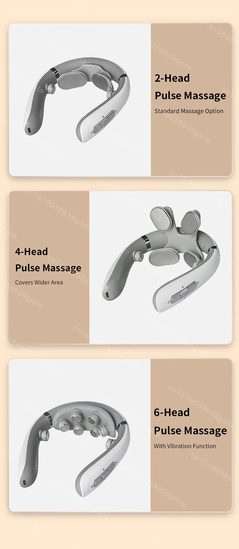 Smart Neck Massager Low Frequency Pulse Cervical Electric Massagers Relaxation Physiotherapy Vibration Massage Head Replaceable