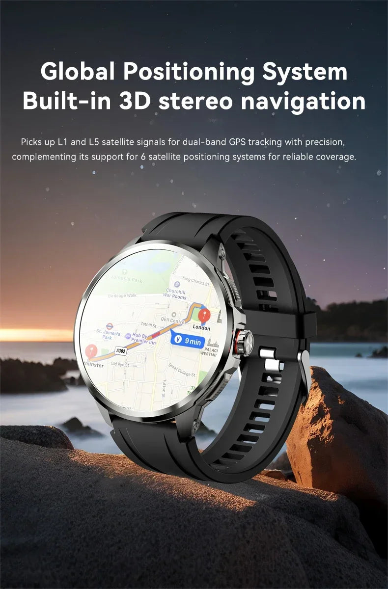 4G Full Network Smart Watch 8GB+128GB RAM 1.95 inch HD Screen 900W Video Call 2100mAh WIFI GPS Google Play Smartwatch Flashlight