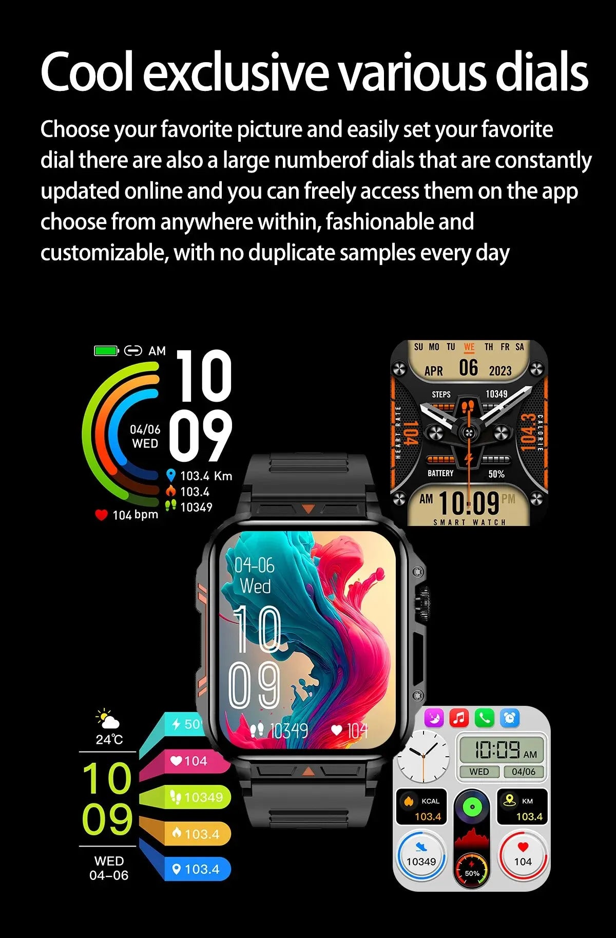 2025 New Rugged Military Sports Smart Watch 1.95 inch 300mAH Bluetooth Fitness Tracker reloj hombre Smarthwhatch For Android IOS