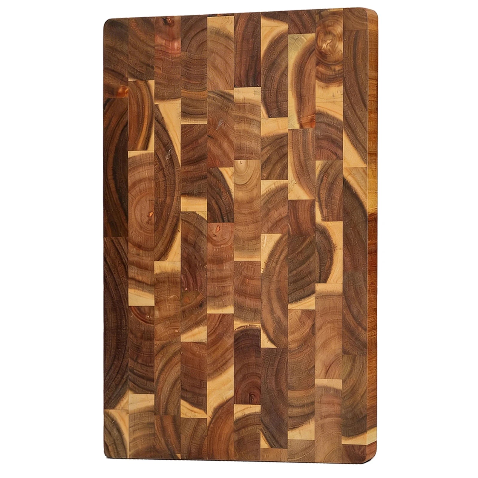 Acacia Wood End Grain Cutting Board, Reversible Kitchen Chopping Board, Multi-Purpose Serving & Prep Tray, Perfect for Kitchen and Dining Table, 1PK