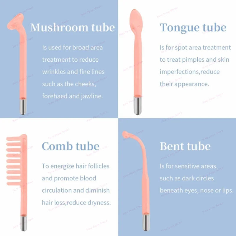 Portable Electrical High Frequency Facial Beauty Machine for Acne Treatment Skin Tightening and Detox