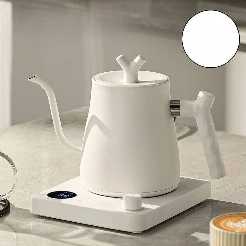 1000ML Stainless Steel Gooseneck Electric Kettle with Digital Temperature Control for Precise Brewing of Coffee and Tea