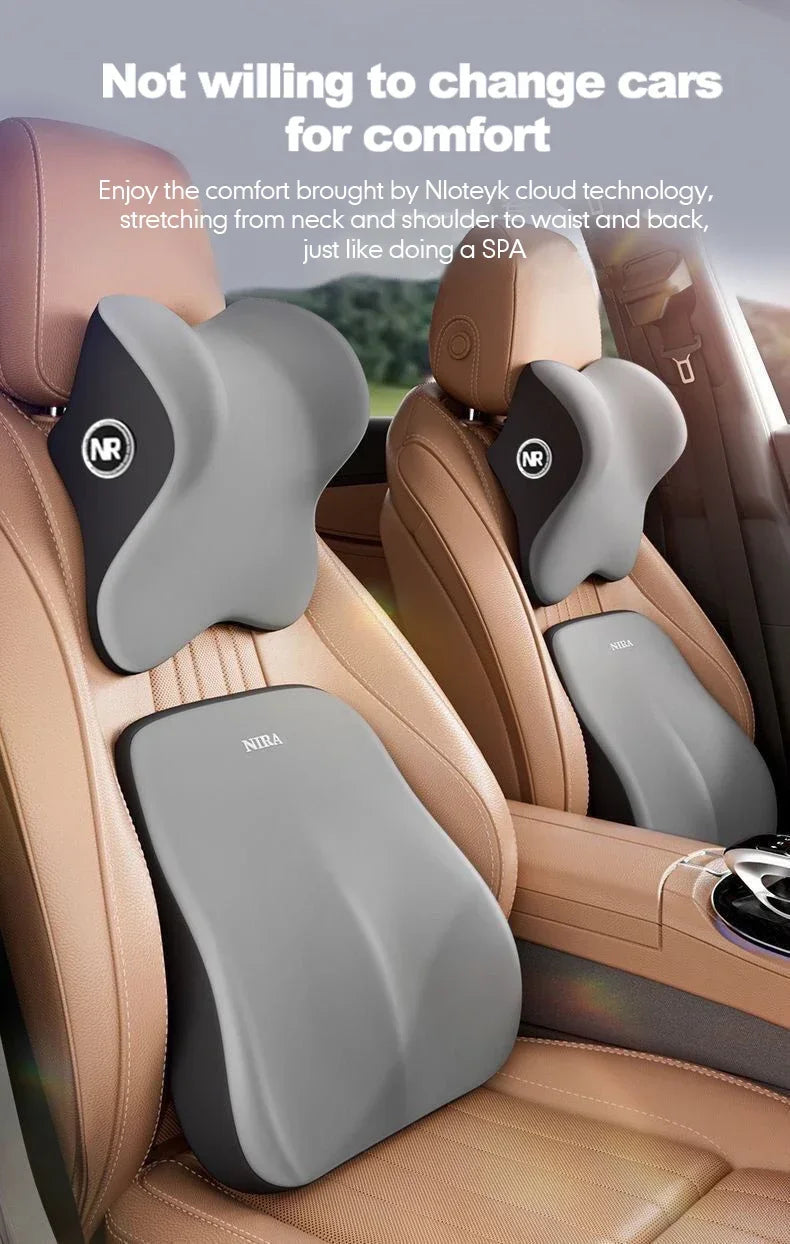 Memory Foam Car Universal Headrest Lumbar Cushion Back Cushion Lumbar Pillow Car Comfort Neck Pillow Car General Accessories
