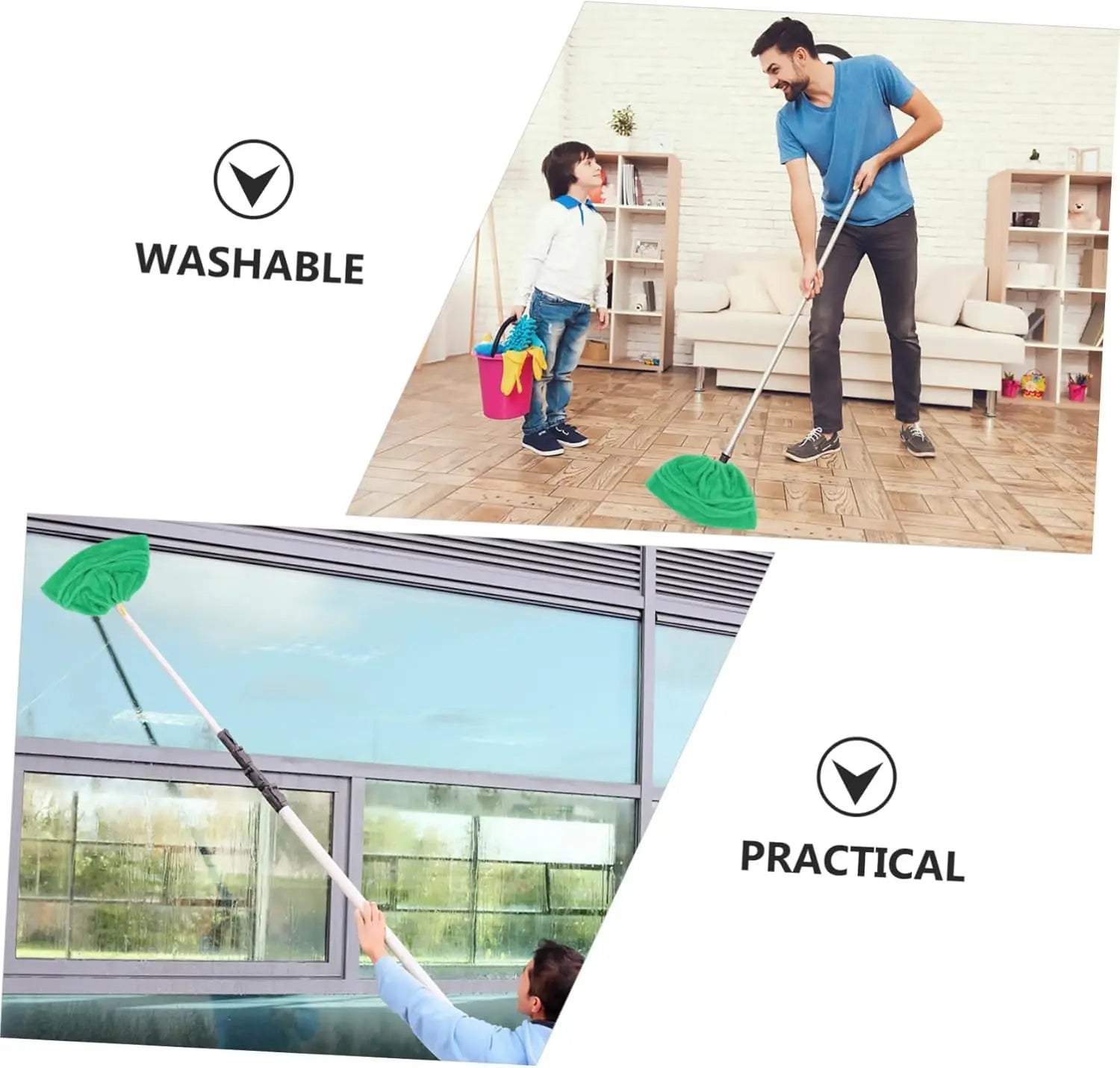 1 multifunctional coral fleece broom cloth cover floor mop, reusable ultra-fine fiber absorbent broom household cleaning accesso
