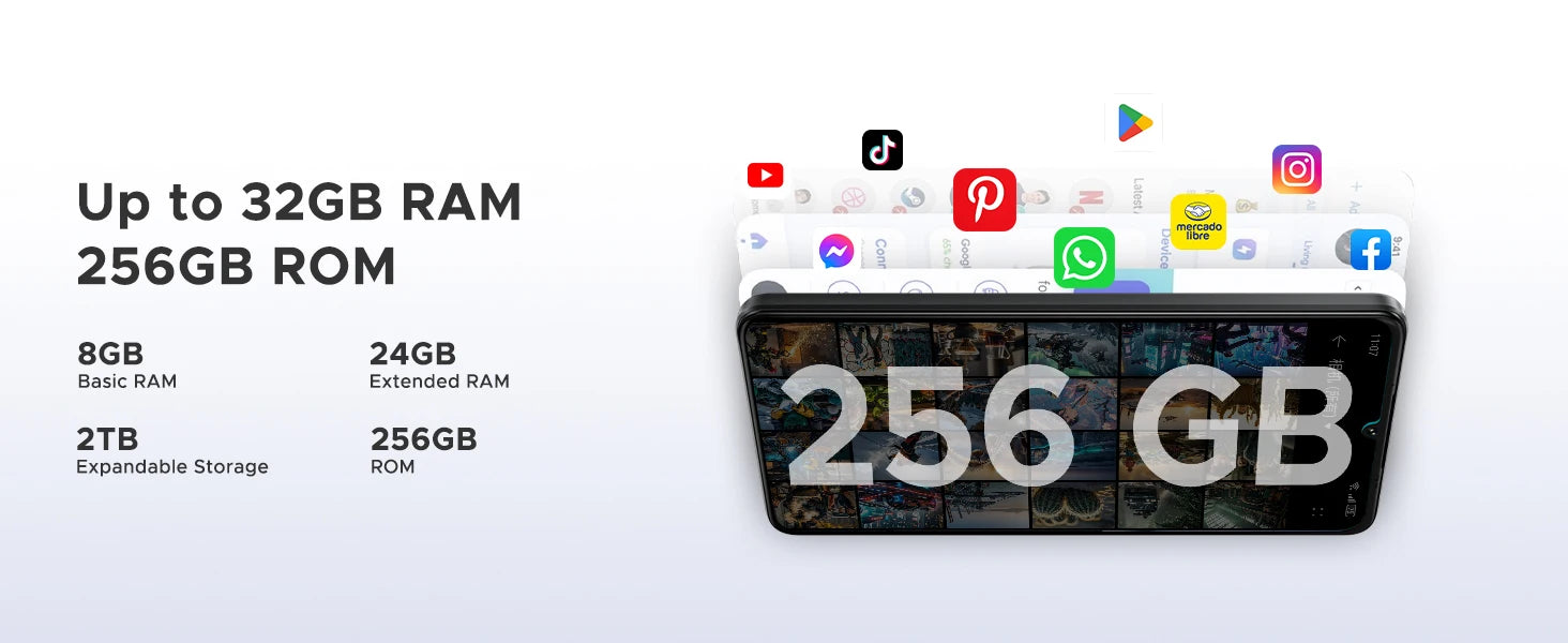 DOOGEE Note59 Pro 5G Smartphone Android 15 6.75" 120Hz Display 32GB(8+24) 256GB 6250mAh Battery Widevine L1 NFC Cellphone