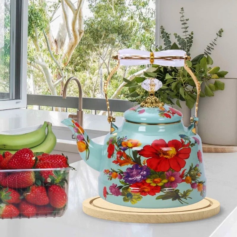 Enamel Kettle Make Tea Make Coffee Hot Milk Home Restaurant Kitchen Cookware Enamel Water Kettle
