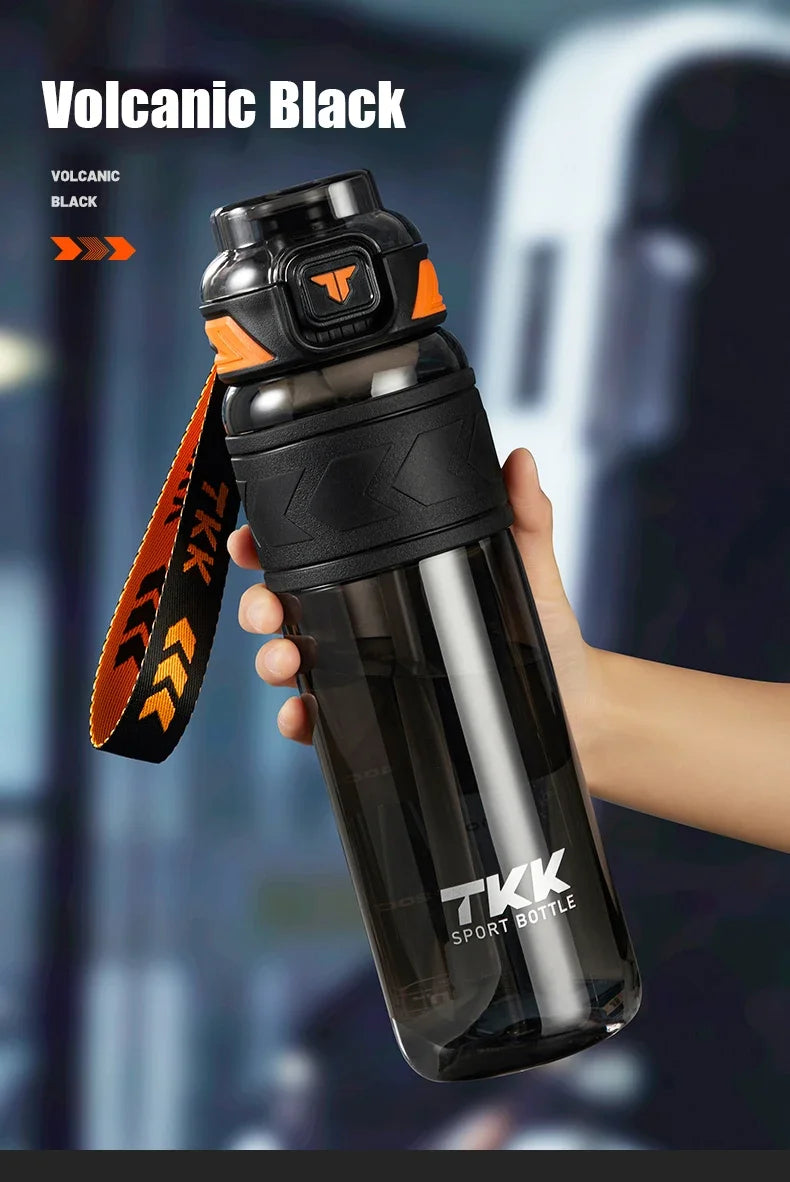 TKK 600/800/1000ml Sports Watter Bottle Tritan BPA free Straw Portable Leak-proof Plastic Drinkware Outdoor Fitness Kettle