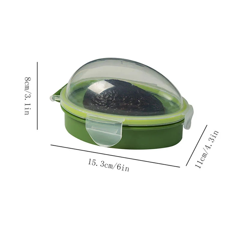 Avocado Keeper Container - Semi-Circle BPA-Free Box with See-Through Lid & Silicone Seal, Airtight Food Storage (15x11cm)