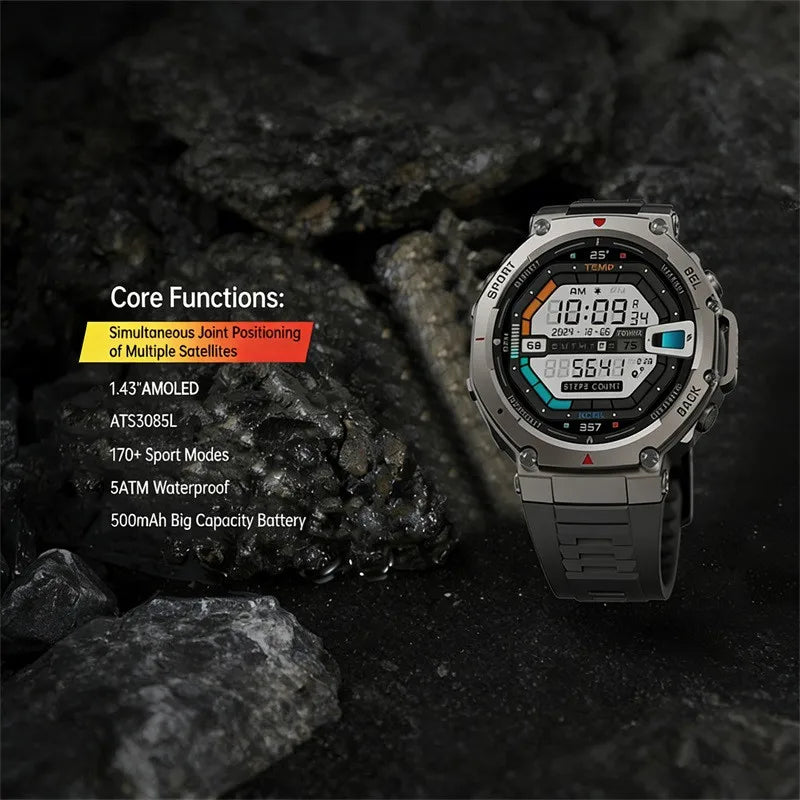 New GPS Smart Watch Men Compass Altimeter Barometric 5ATM Waterproof AMOLED HD Watch Bluetooth Call Heart Rate Sport Smartwatch