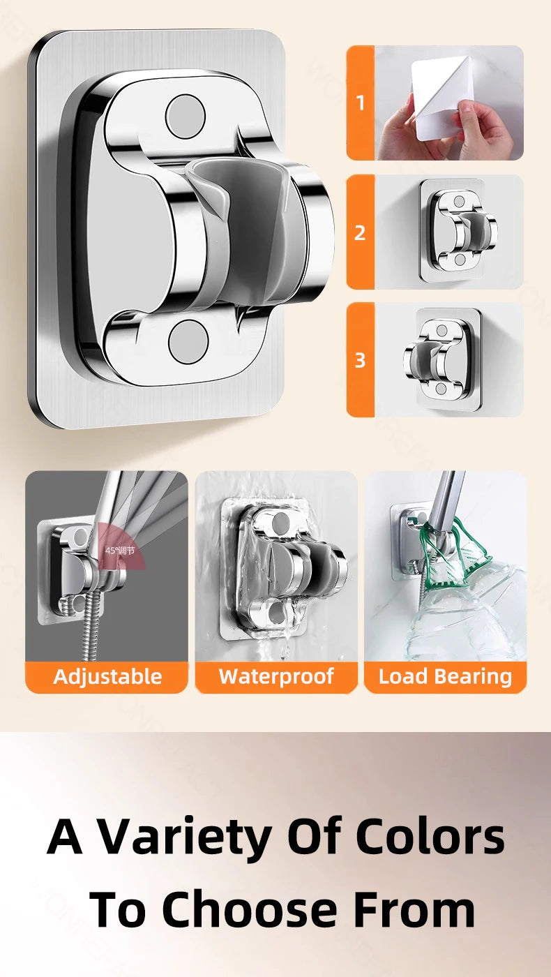 High Pressure Shower Head With One-key Stop Button Adjustable Water Saving Handheld Showerhead Universal Bathroom Spray Nozzle