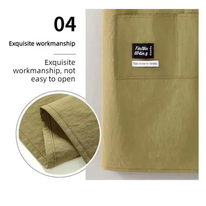 Multi-Purpose Unisex Breathable Waterproof Kitchen Apron Adjustable Strap Oil Resistant Bib for Cooking Cleaning Restaurant Work