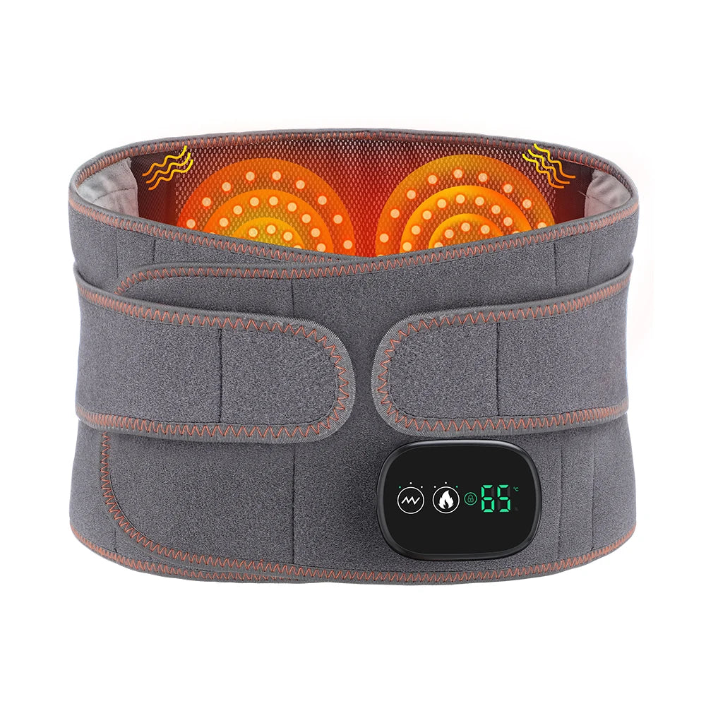 Electric Heating Waist Massage Belt Infrared Vibration Hot Compress Lumbar Brace Spine Protect Massager Back Support Belt