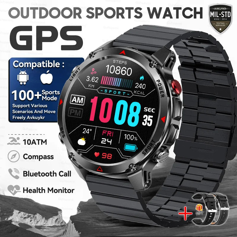 T-Rex 3 Pro Military Grade AGPS Smart Watch 10ATM Waterproof Dual-band GNSS Compass Altimeter AMOLED Swim Sports Smart Watch Men