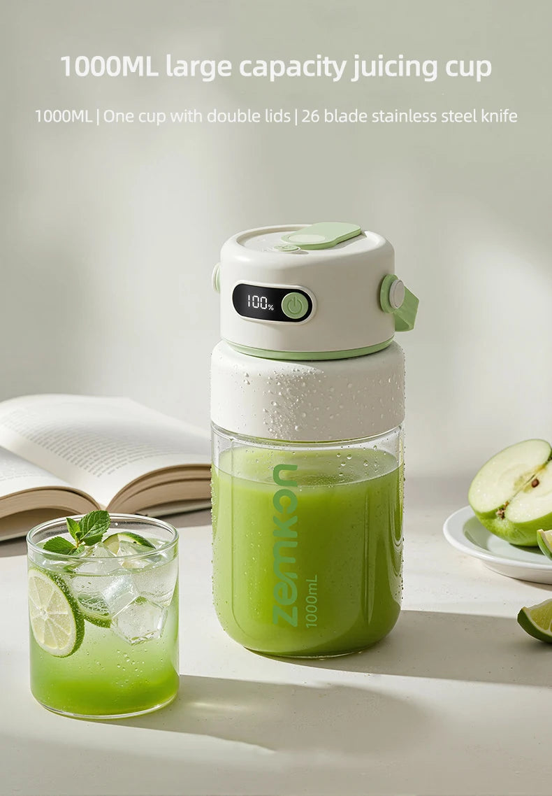 1000ML Portable Blender USB Electric Juicer Fruit Mixers Fruit Home Smoothies Mixer Multifunctional Juice Maker Machine Blender