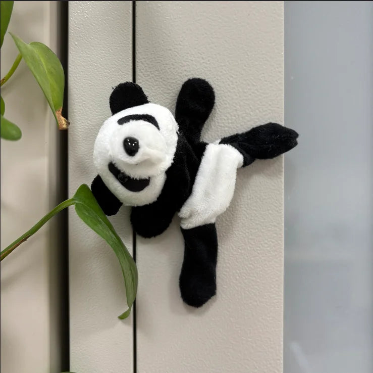 Cute Soft Plush Panda Magnet - Oval Fabric Whiteboard & Fridge Decor, Perfect for Gifting and Organizing