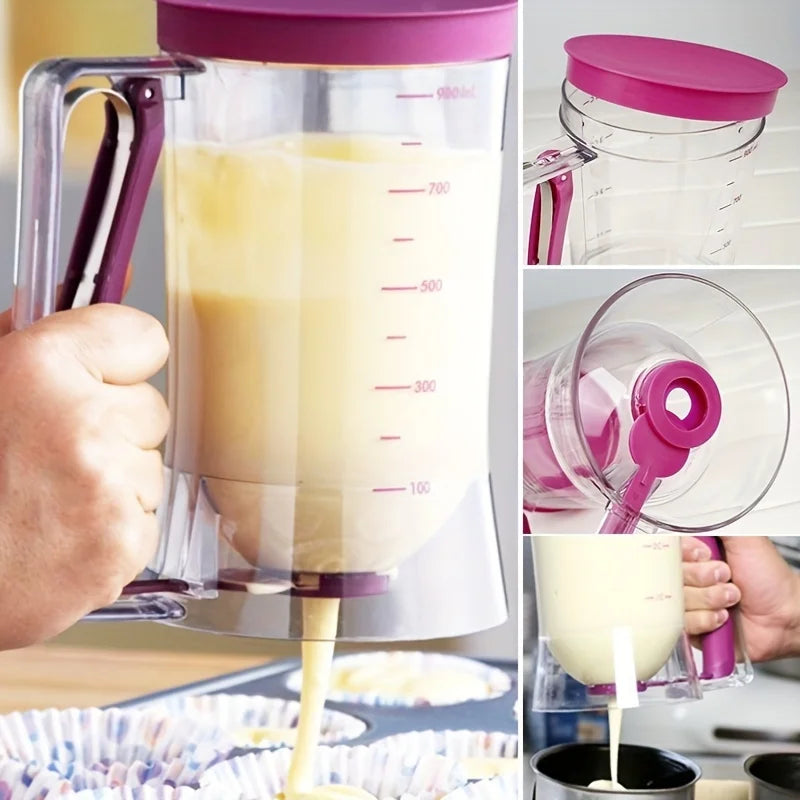 1 Pcs 900ml Batter Dispenser Hand-held Graduated Funnel Pastry Dough Dispensador For Pancake Cupcakes Cake2025new