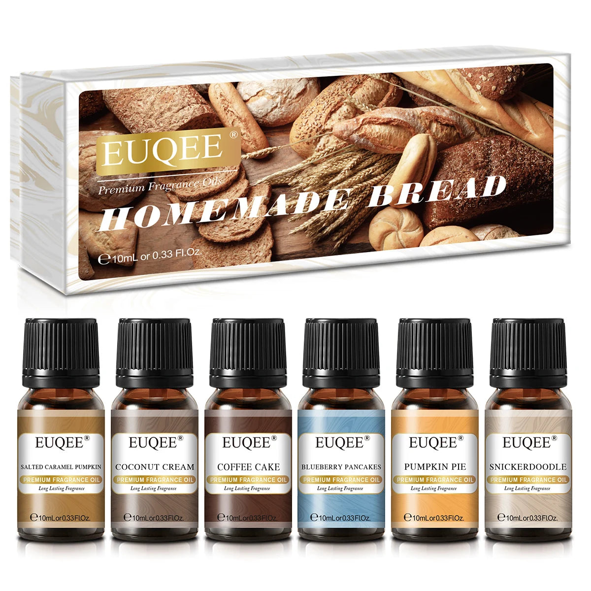 EUQEE 10ML Men's Fragrance Oil For Car Diffuser,Making Candle Leather Forest Pine Coffee Cake Cedarwood Bay Rum 1pcs/3pcs/6pcs