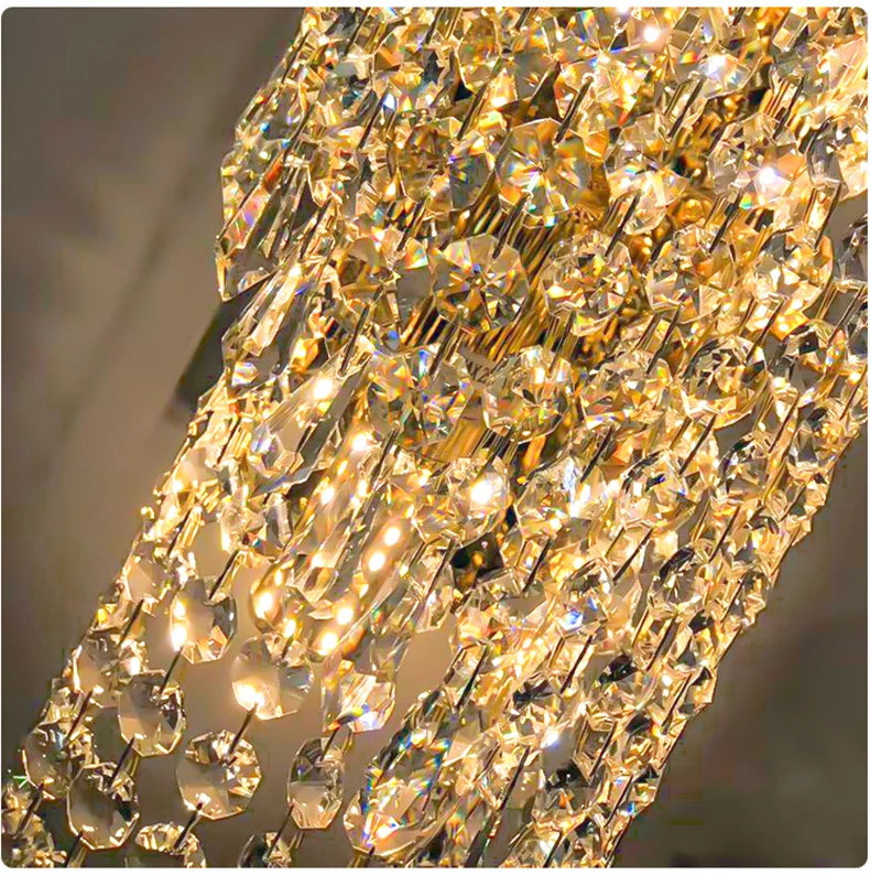 Luxurious Golden Crystal Wall Lamp - Led Wall Lamp. Suitable For Living Room, Bedroom, Corridor And Home Decoration.