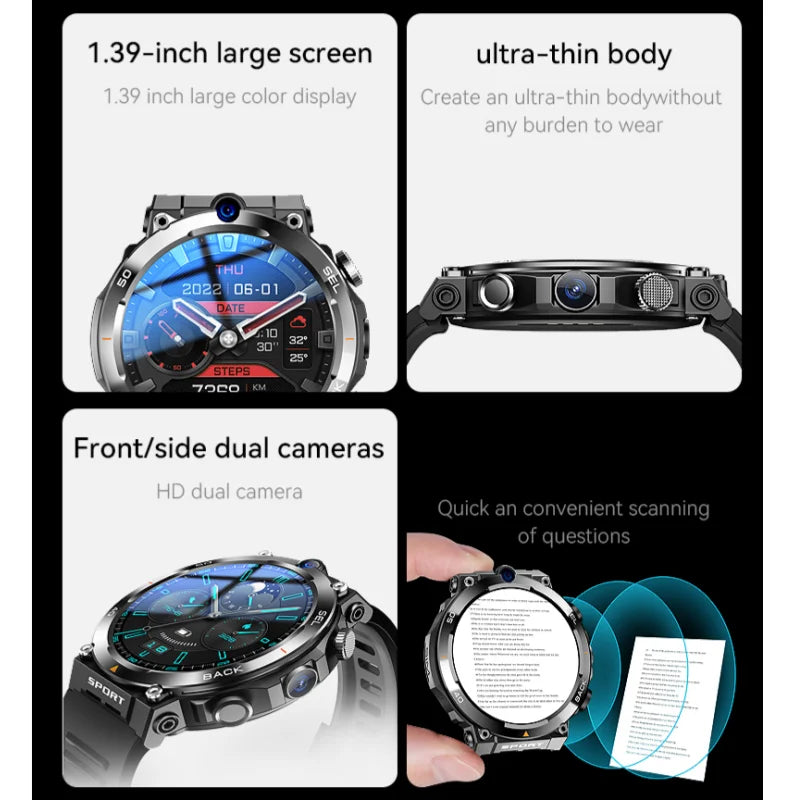 Sport Smartwatch 256GB GPS Wifi Download APP Dual Camera Video Calls Supports Google Play Smart Watch 4G SIM Card For Men Women