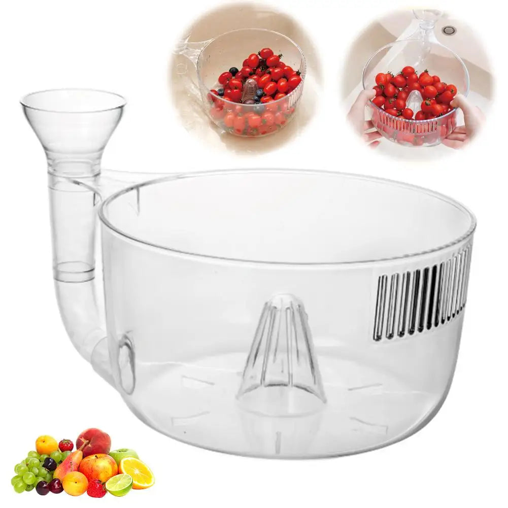Automatic Fruit Washer Automatic Washing Bowl With Strainer Vegetable Rinser Container Berries Washer Automatic Washer Bowl