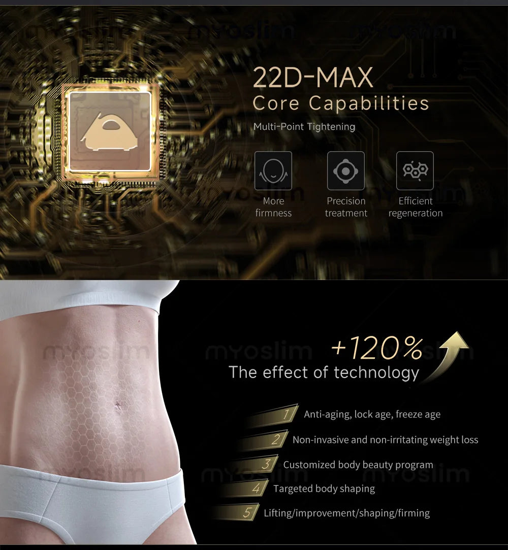 Professional 22D MAX HIFU Beauty Equipment Machine for Facial Tightening Slimming And Fat Reduction Latest Model