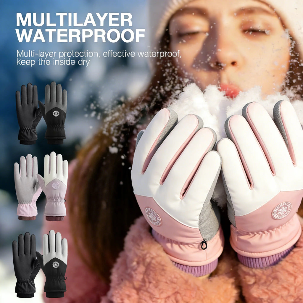 Winter Couple Ski Gloves Thickened Thermal Gloves Adjustable Close Non-slip Touch Screen Gloves Waterproof Cold-proof