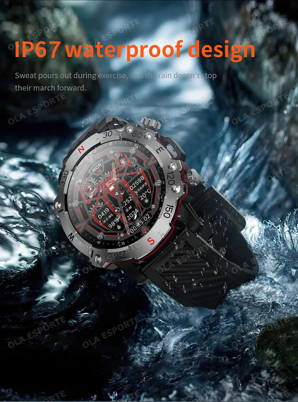 GPS Smart Watch 5ATM Waterproof Built-in Dual-band GNSS GPS Motion trajectory Military Sport Smartwatch Men 2025 New For Android