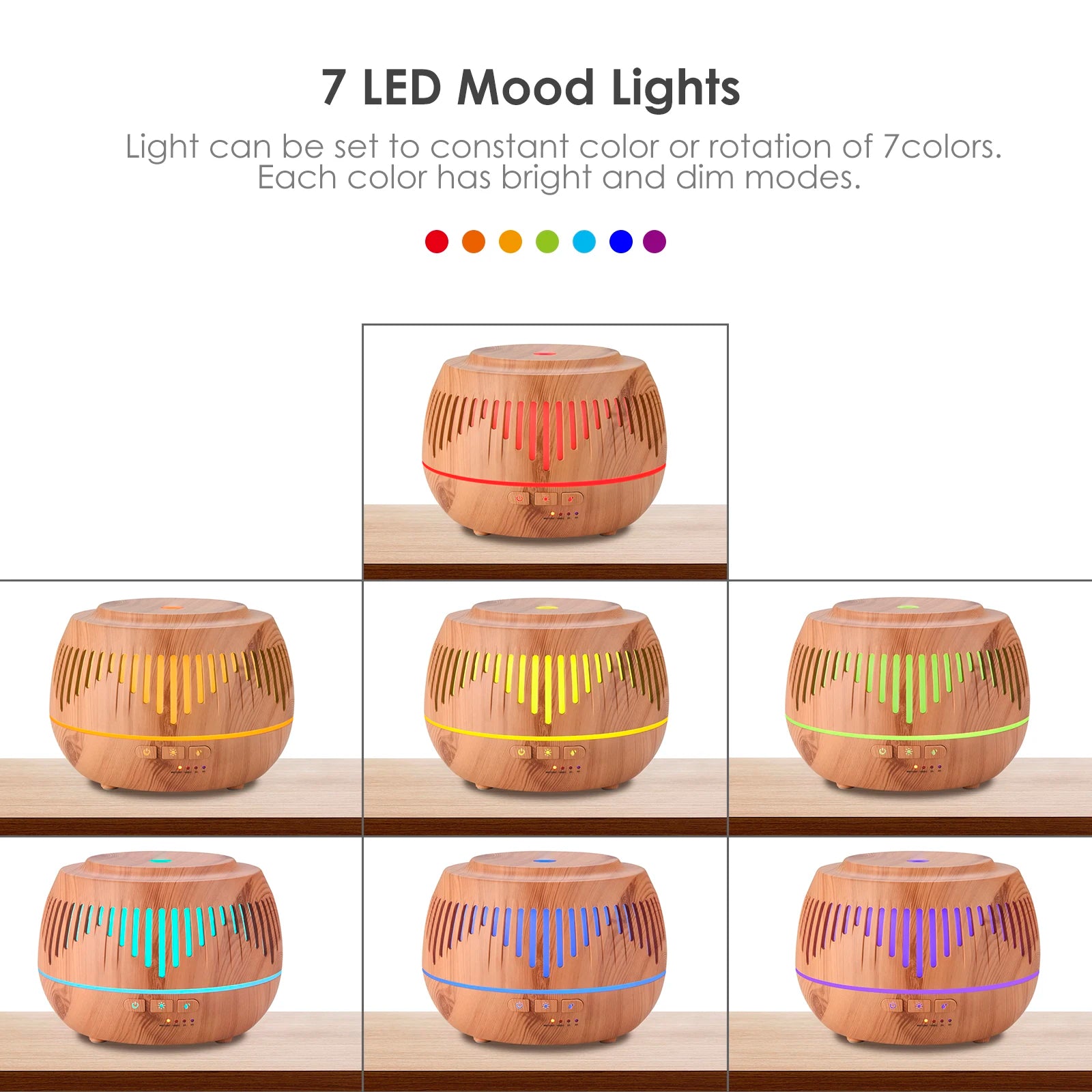 500ML Remote Control Electric Aromatherapy Diffuser with Colorful LED Lamp Essential Oil Air Humidifier Diffuser for Home Office