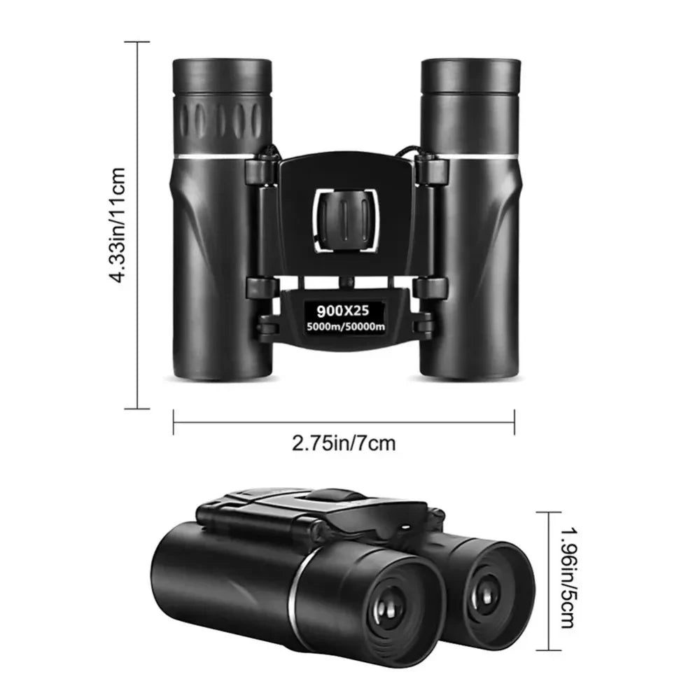 900x25 Mini Binoculars High-Powered Prism Waterproof Travel Bird Watching Outdoor Sports Optics